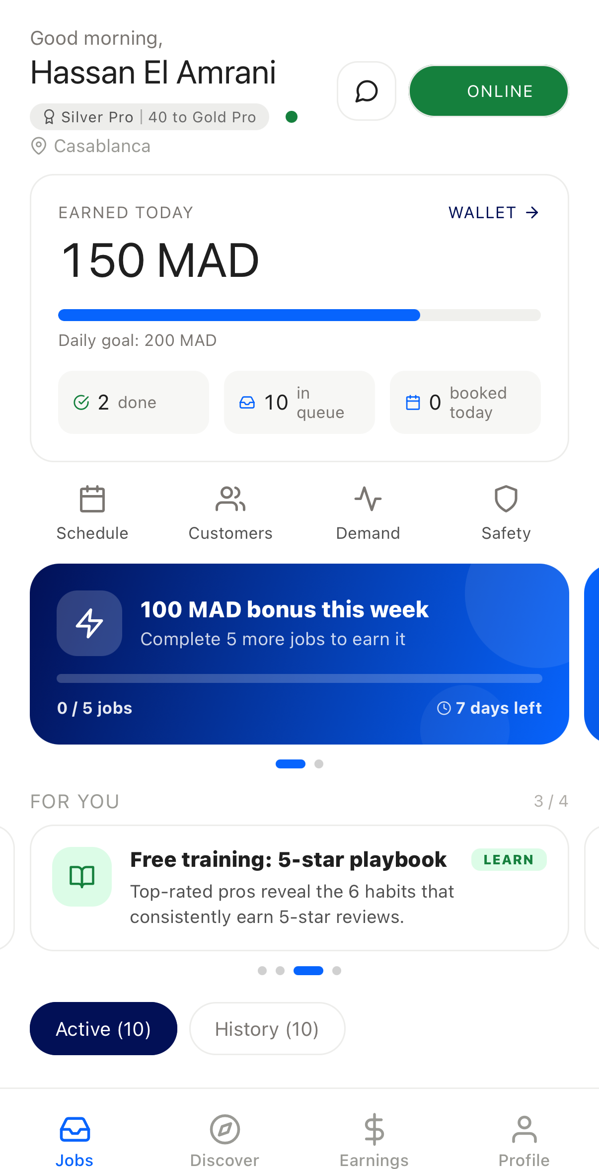 FixPros Partner app for professionals - manage bookings and earn money in Morocco